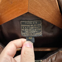 1940’s WWII Named Cable Raincoat A-2 Flight Jacket Size 42