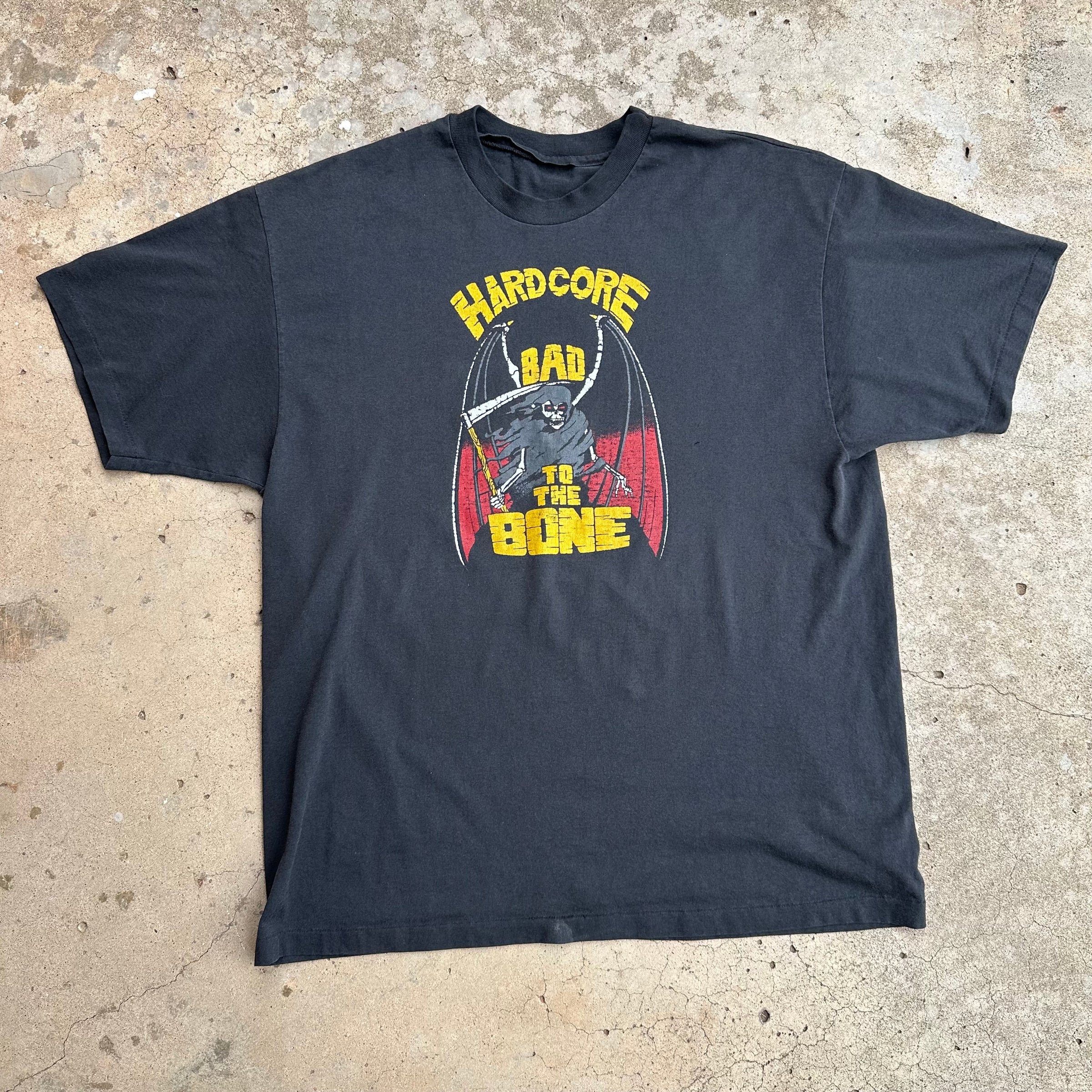 1980’s Hardcore Bad to the Bone Grim Reaper T-Shirt Large