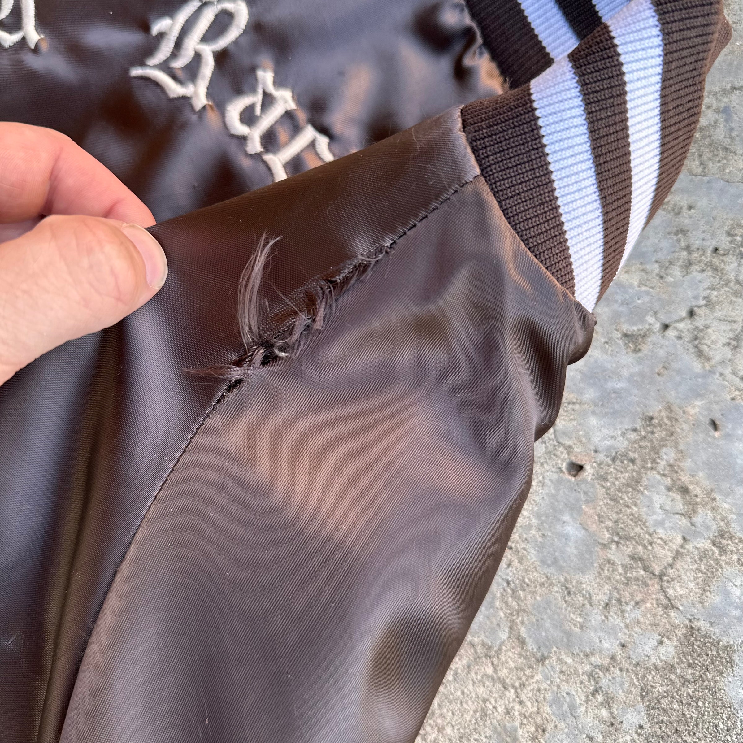 1980’s JR Stables Embroidered Satin Bomber Jacket Large