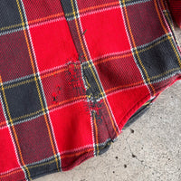 1960’s Sears Cotton Plaid Flannel Shirt 24” Chest