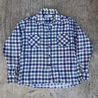 1970’s Fruit of the Loom Printed Plaid Flannel Shirt 23” Chest
