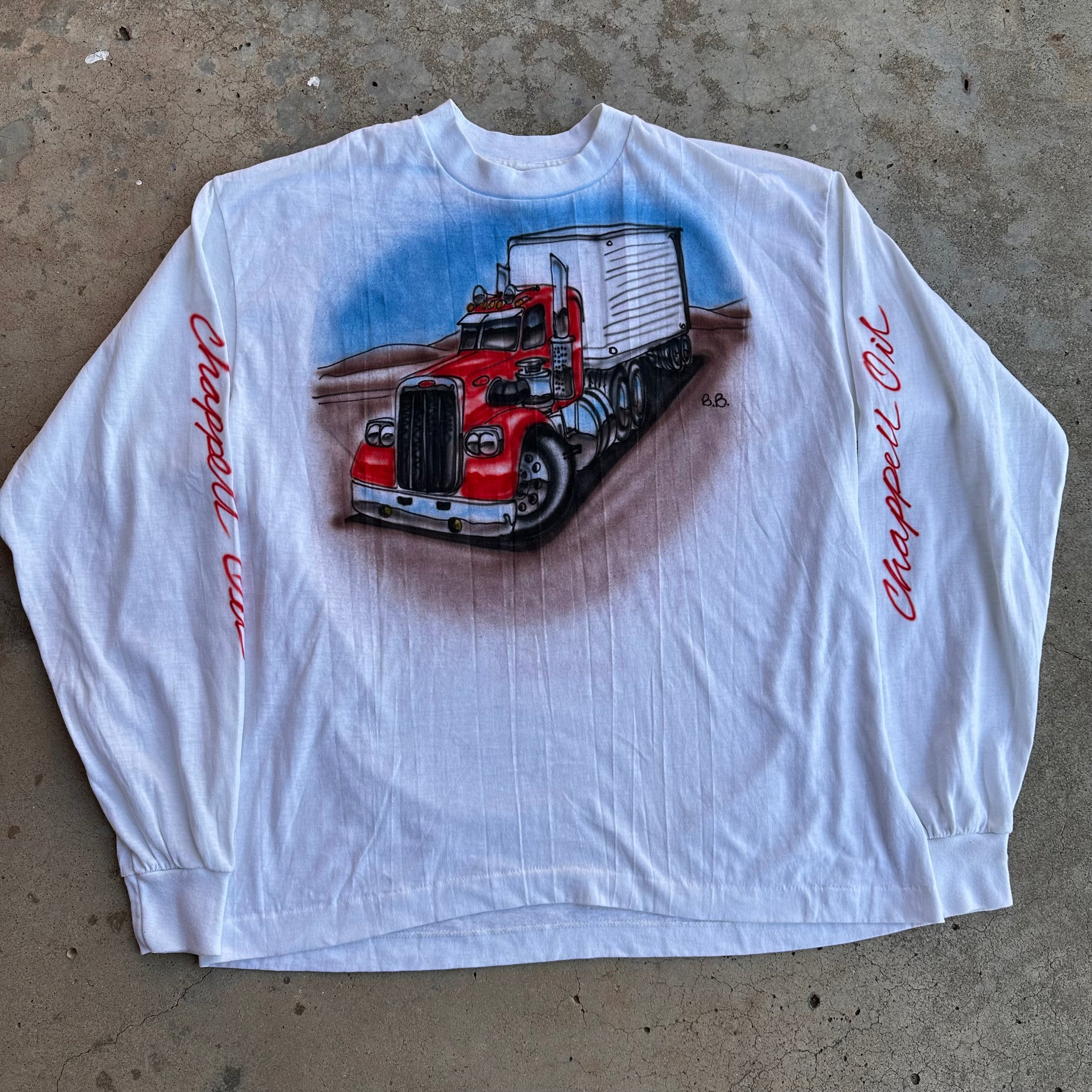 1980’s Chappell Oil Airbrushed 18 Wheeler Trucking T-Shirt Large