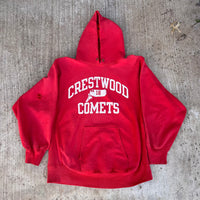 1980’s Faded Red Champion Reverse Weave Hooded Sweatshirt XL 25” Chest