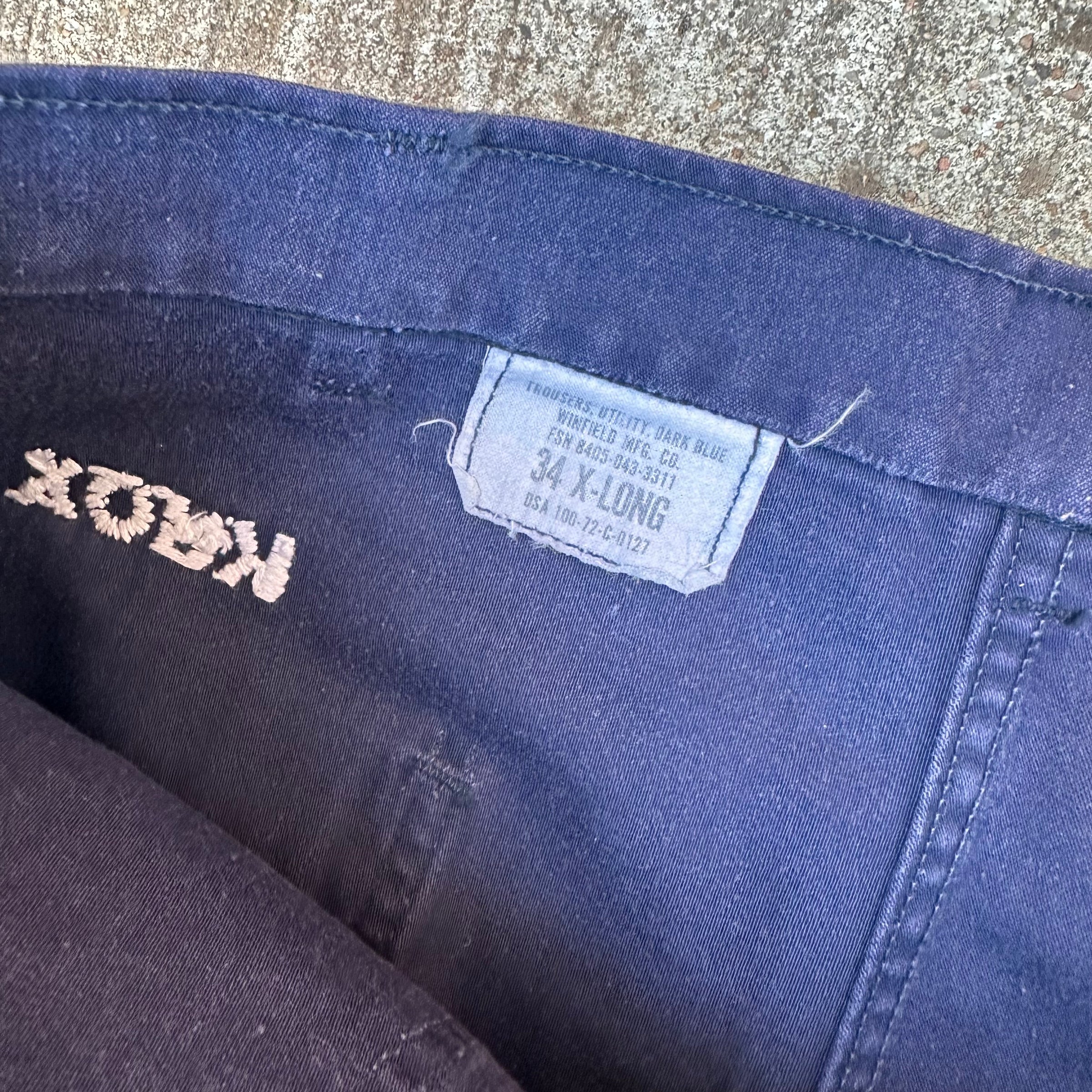 1970’s US Navy Dark Blue Utility Trousers 30” x 31”