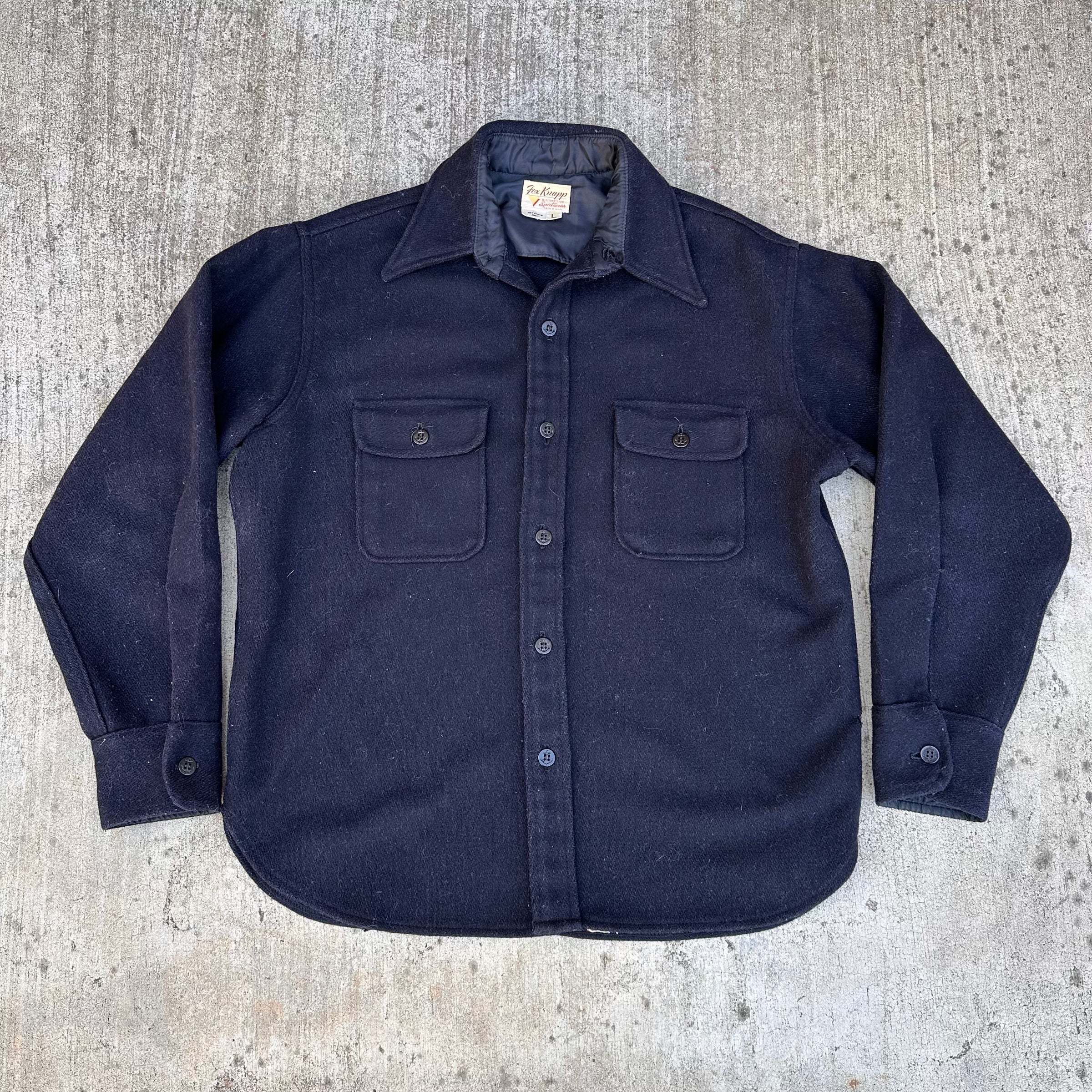 1960’s Fox Knapp Distinctive Sportswear Wool CPO Shirt Large