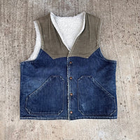 1970’s/80’s Denim Corduroy Sherpa Lined Vest M/L