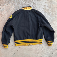 1950’s Black and Yellow Reversible Wool/Satin Varsity Jacket Large