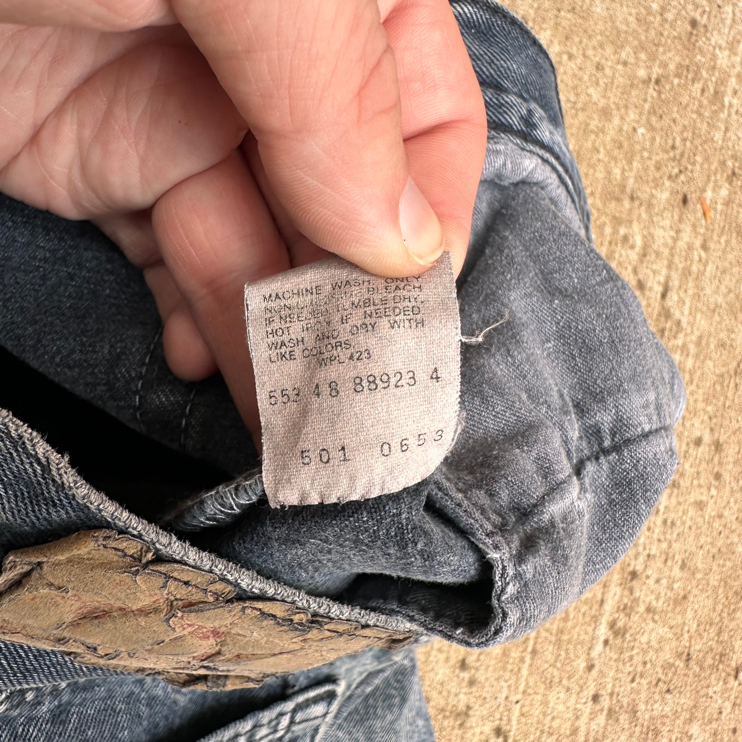 1980’s Black Acid Wash Levi’s 501 Denim Jeans 30” x 30”