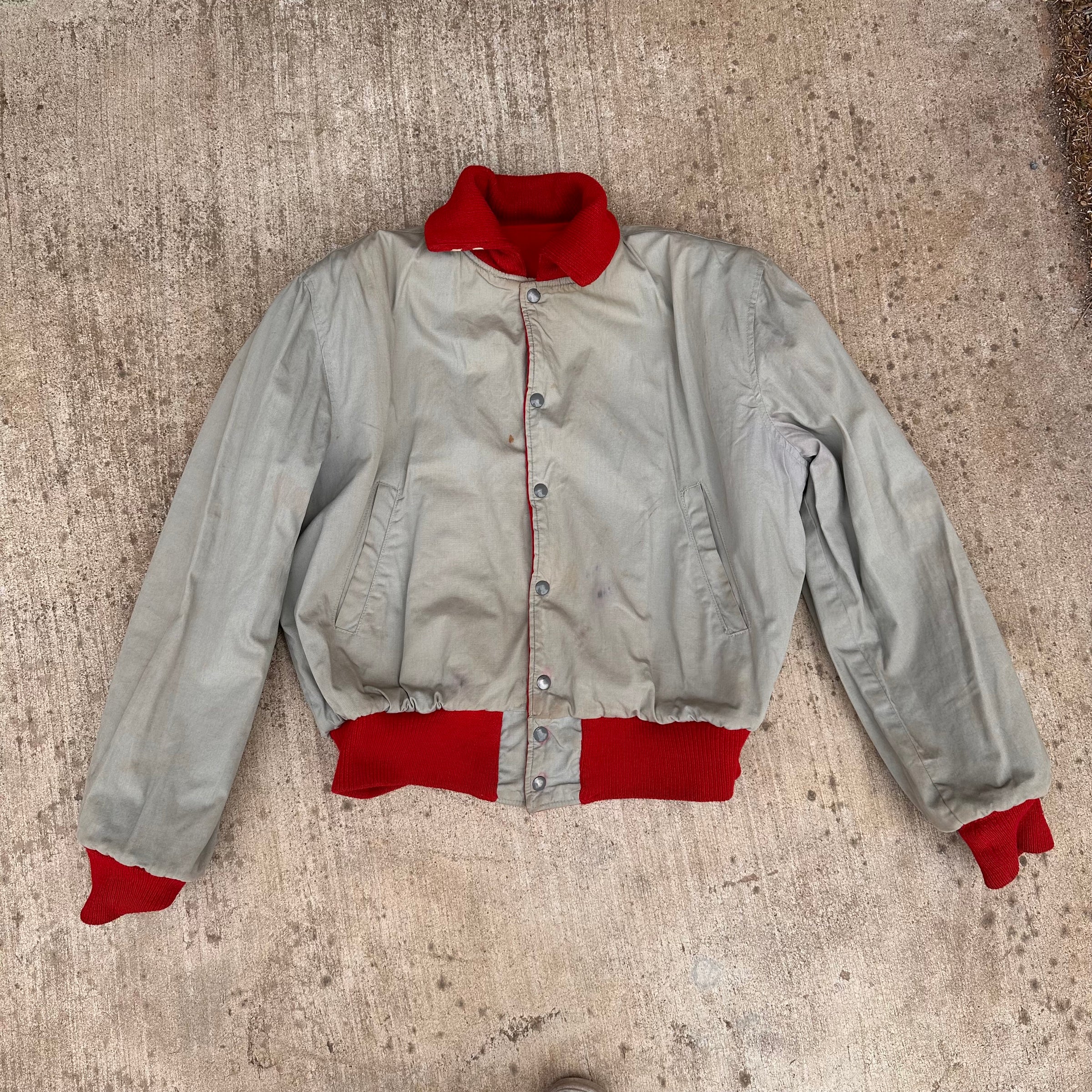 1960’s Hatchers Bulldog Patched Reversible Wool Varsity Jacket 25” Chest