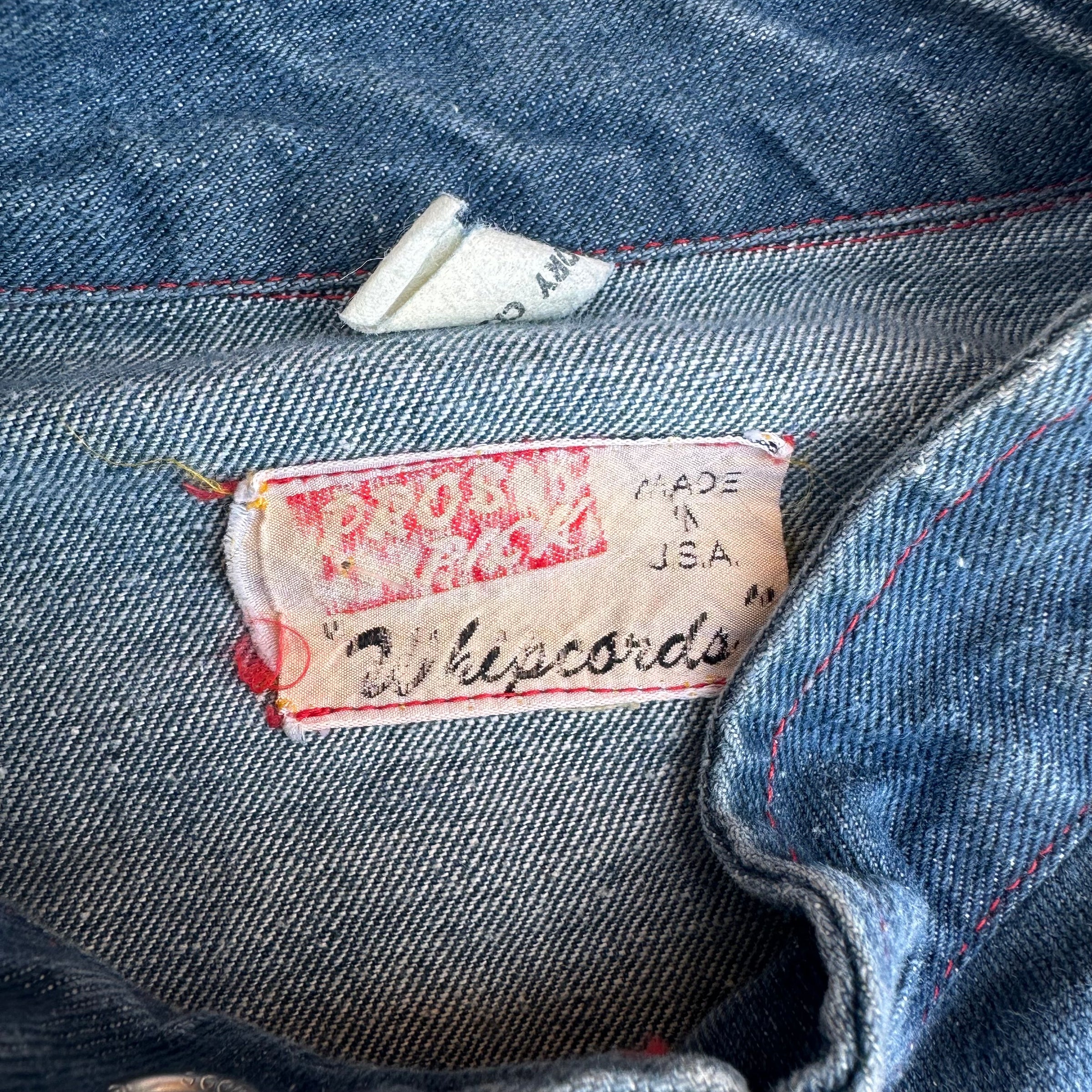 1960’s Pro’s Pick Whipcord Denim Motorcycle Jacket 25” Chest