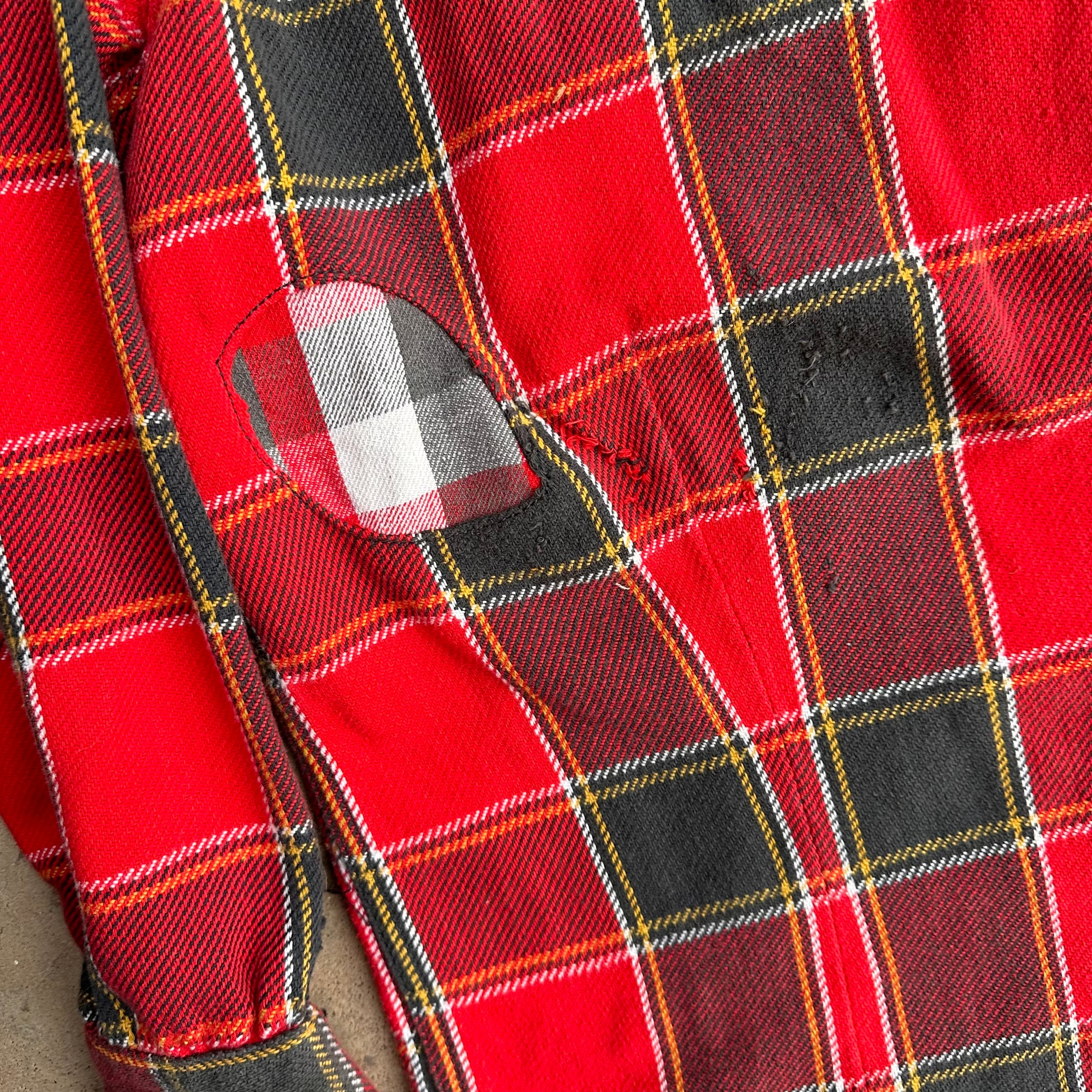 1960’s Sears Cotton Plaid Flannel Shirt 24” Chest