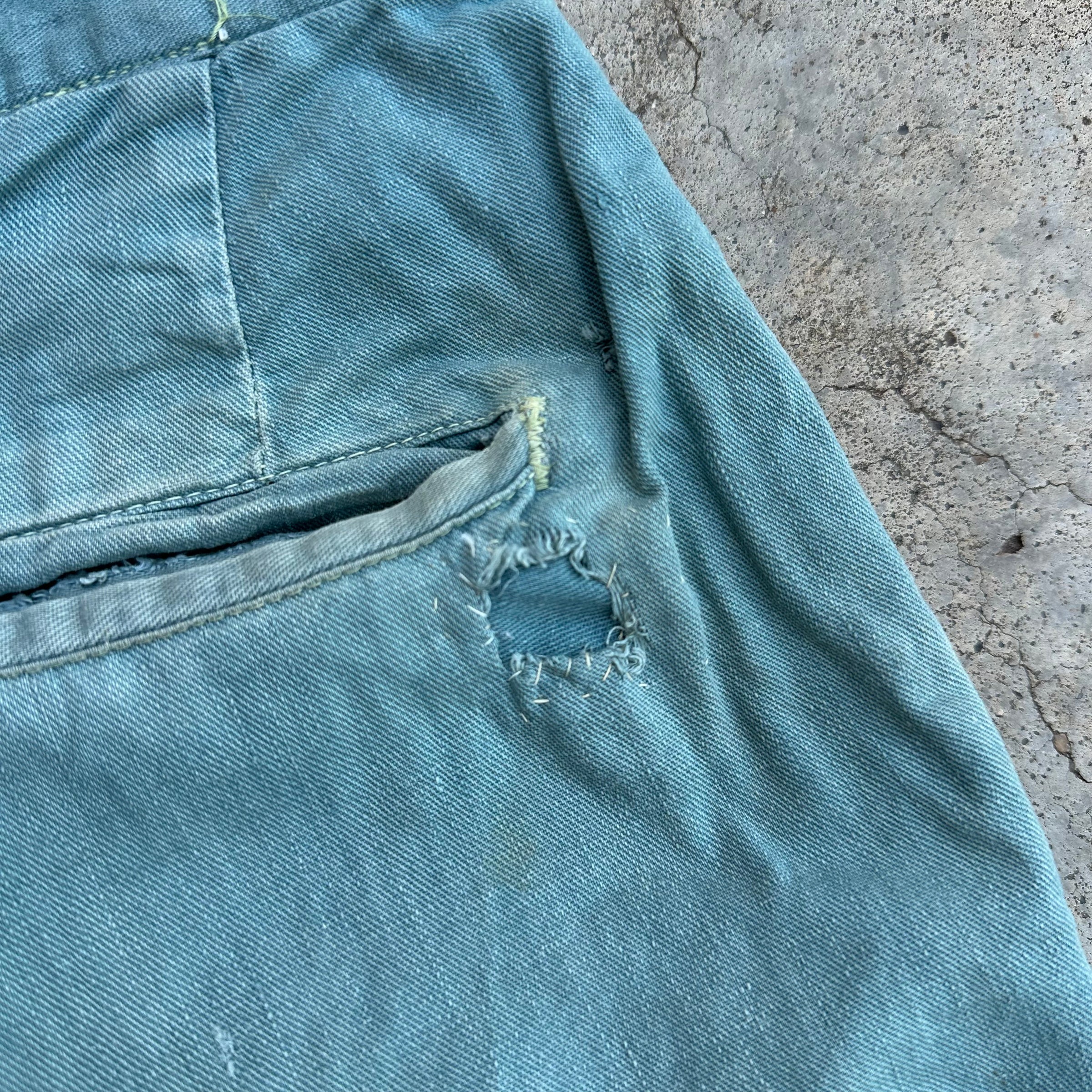 1940’s Lee Union Made Sanforized Green Chino Pants 30” Waist