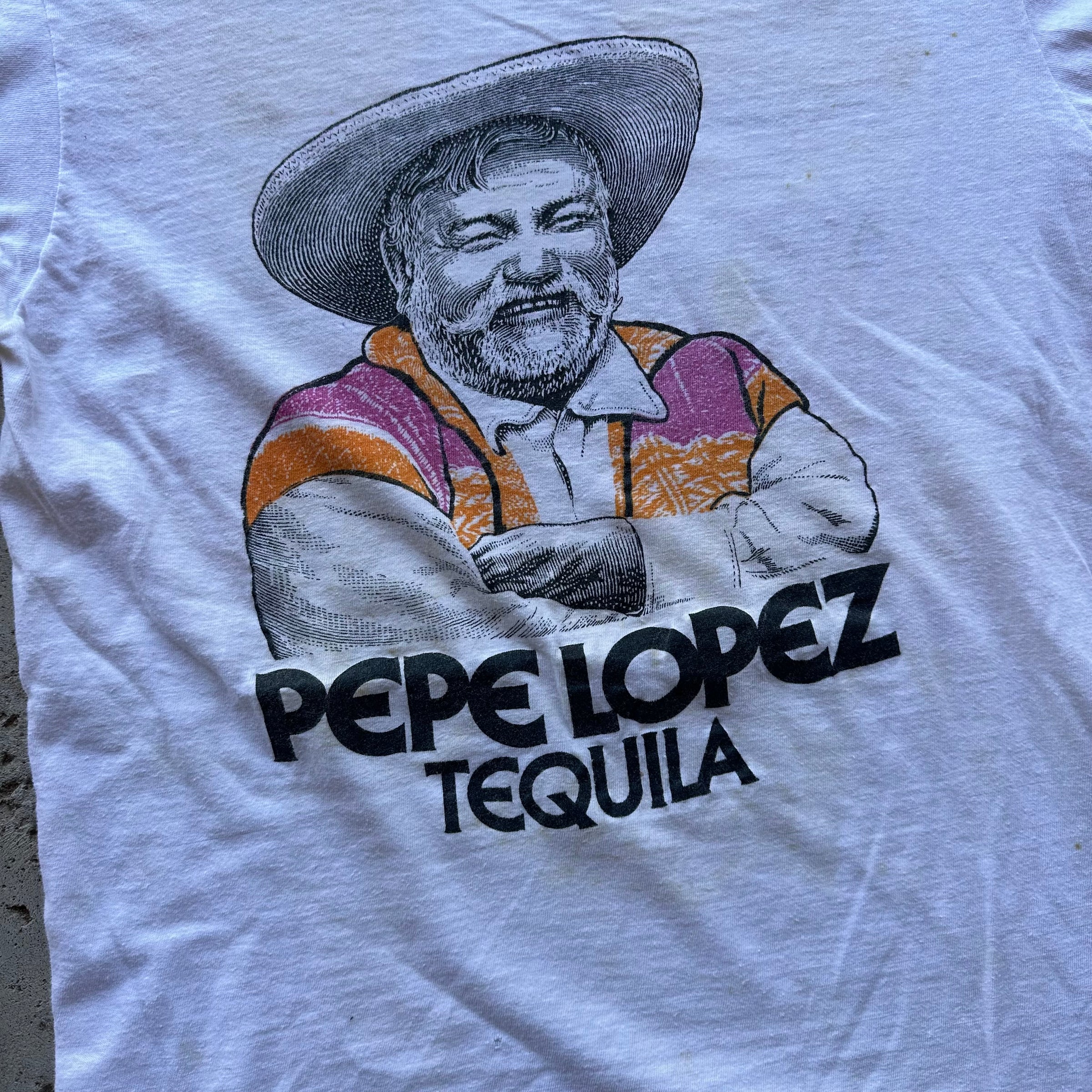 1970’s Pepe Lopez Tequila “Suck A Lemon” Ringer T-Shirt Small