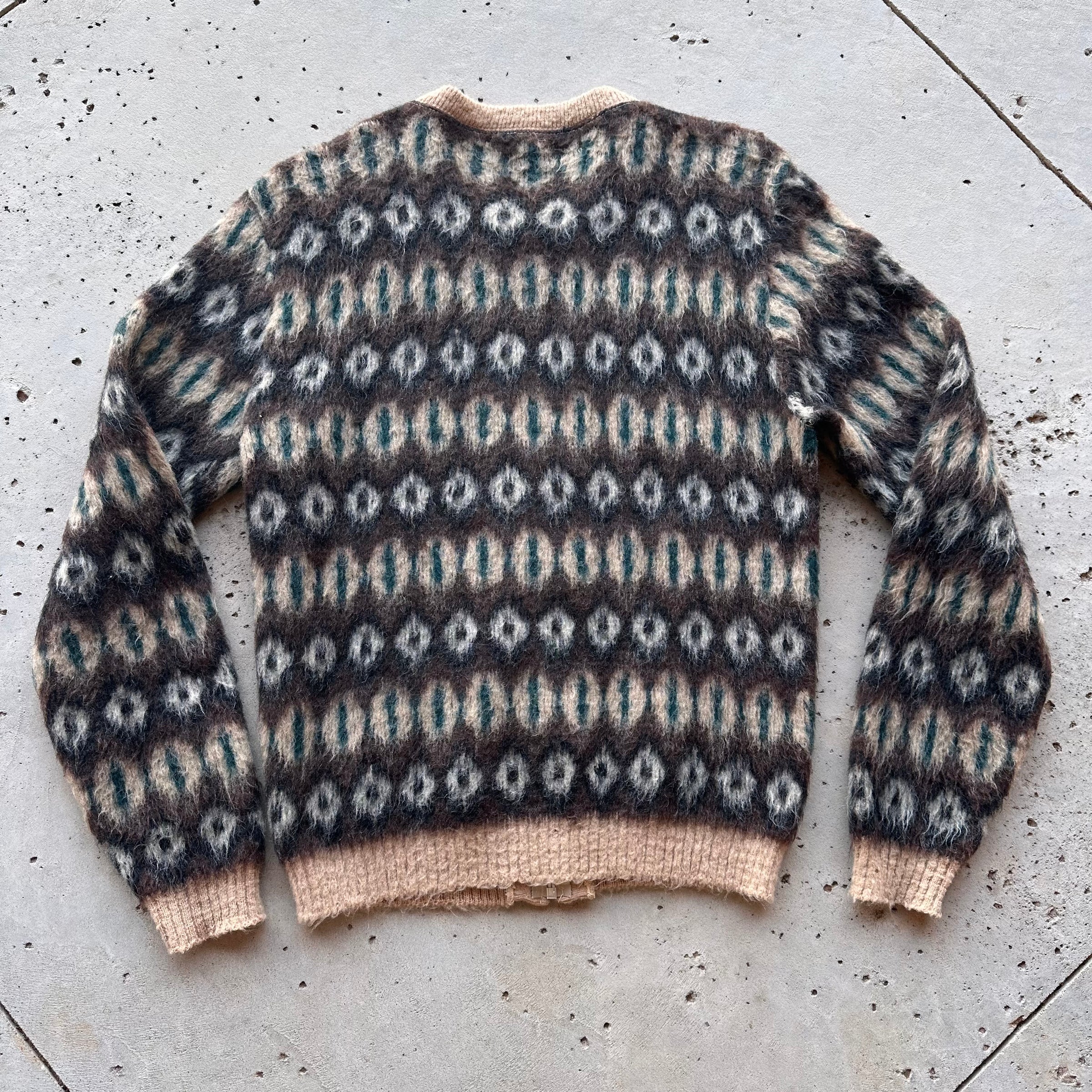 1960’s Campus Full Zip Mohair Cardigan Medium