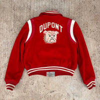 1960’s Hatchers Bulldog Patched Reversible Wool Varsity Jacket 25” Chest