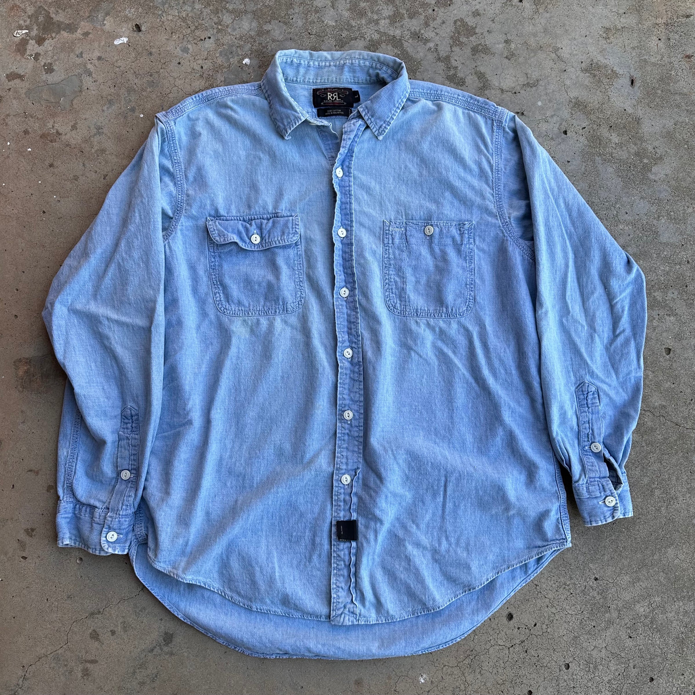 1990’s RRL Chambray Work Shirt Large