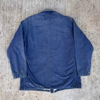 1960’s Animal Print Lined Vat Dyed Denim Chore Jacket 22.5” Chest