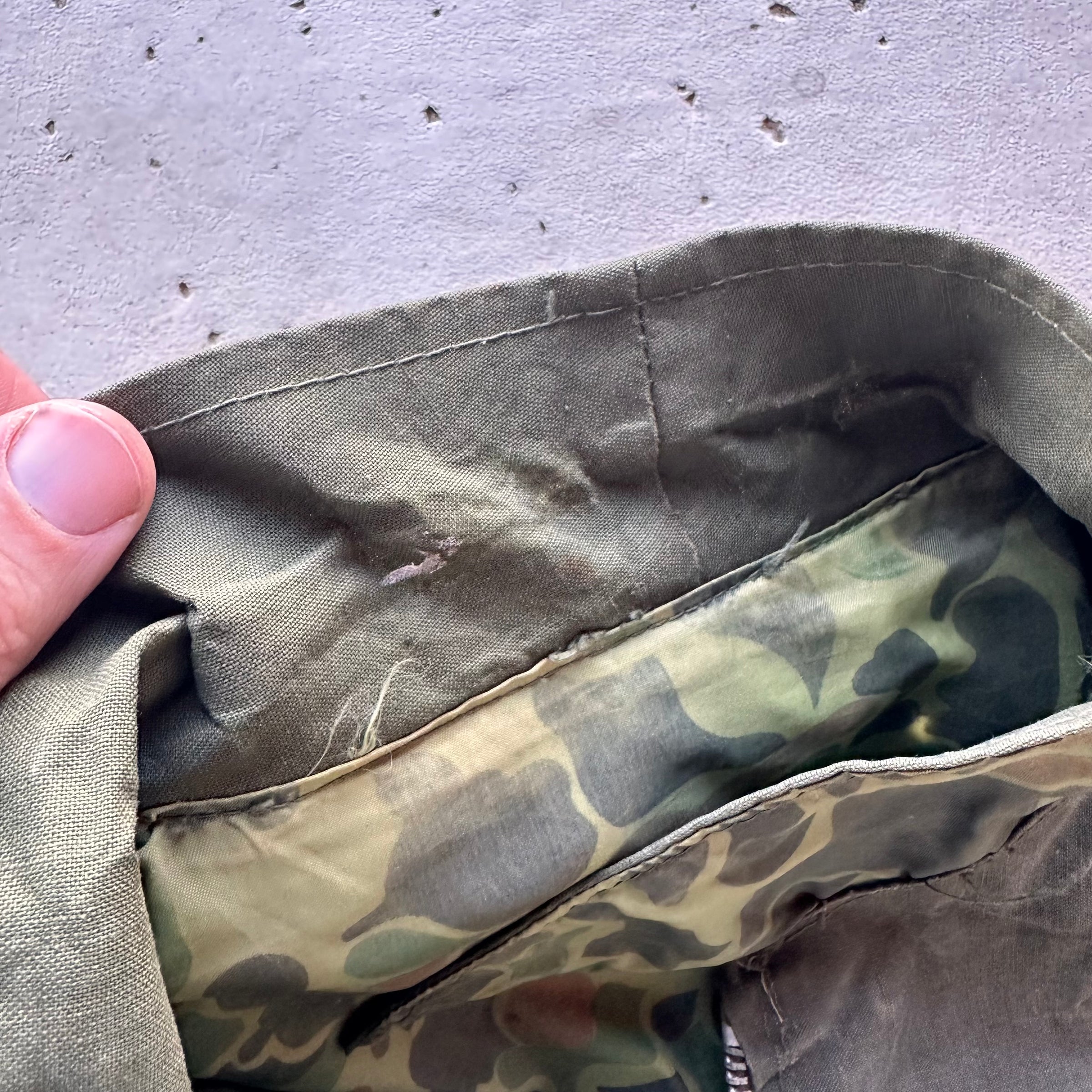 1960’s Tailor Made Reversible Korean Frogskin Camo Jacket Large