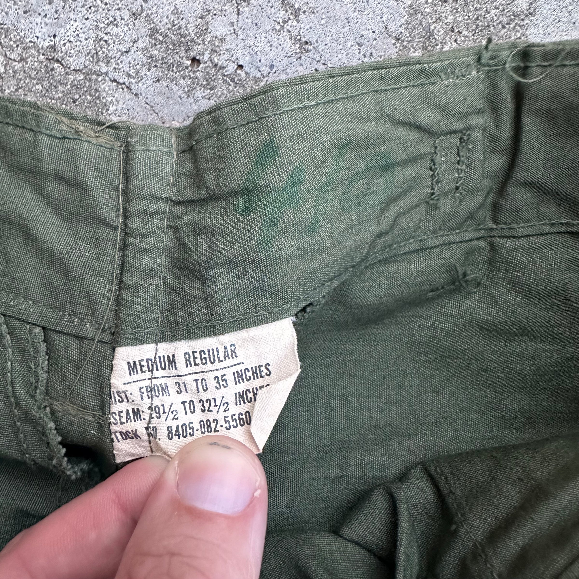 1960’s Near Mint Poplin Jungle Trousers Medium Regular