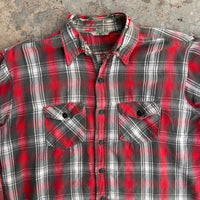 1960’s Arctic Plaid Cotton Flannel Shirt XL 26” Chest