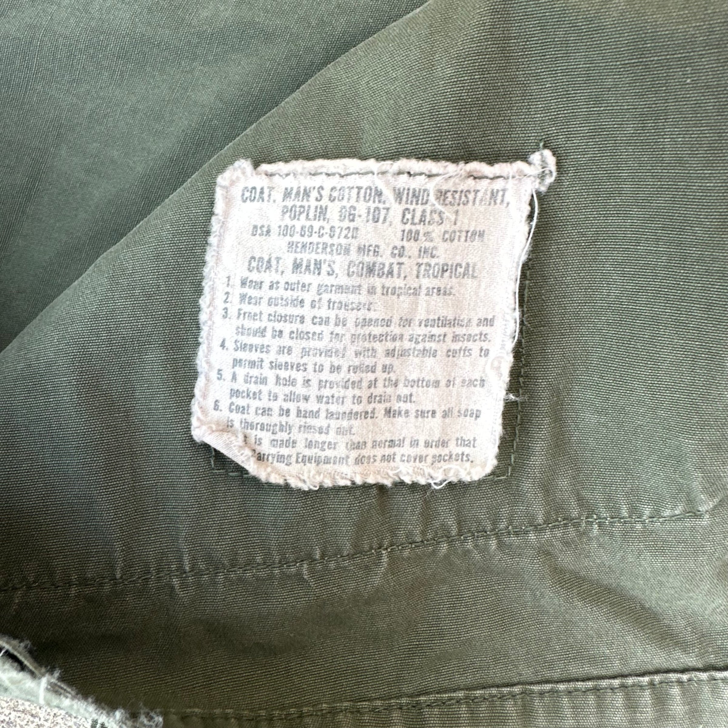 1960’s Vietnam War Poplin Jungle Jacket Large Regular