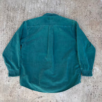 1980’s Eddie Bauer Teal Corduroy Work Shirt Large