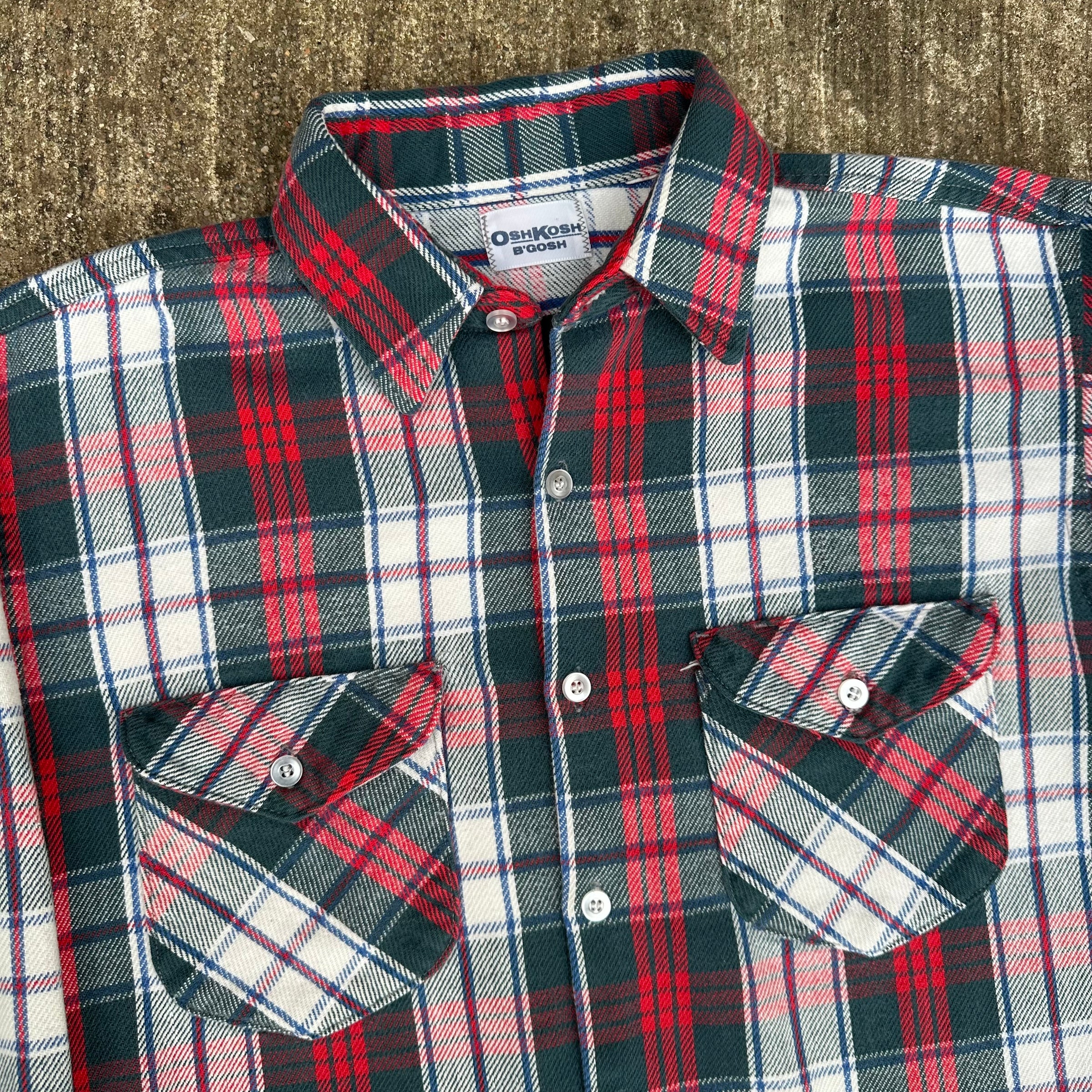 1970’s OshKosh Plaid Cotton Flannel Shirt Large
