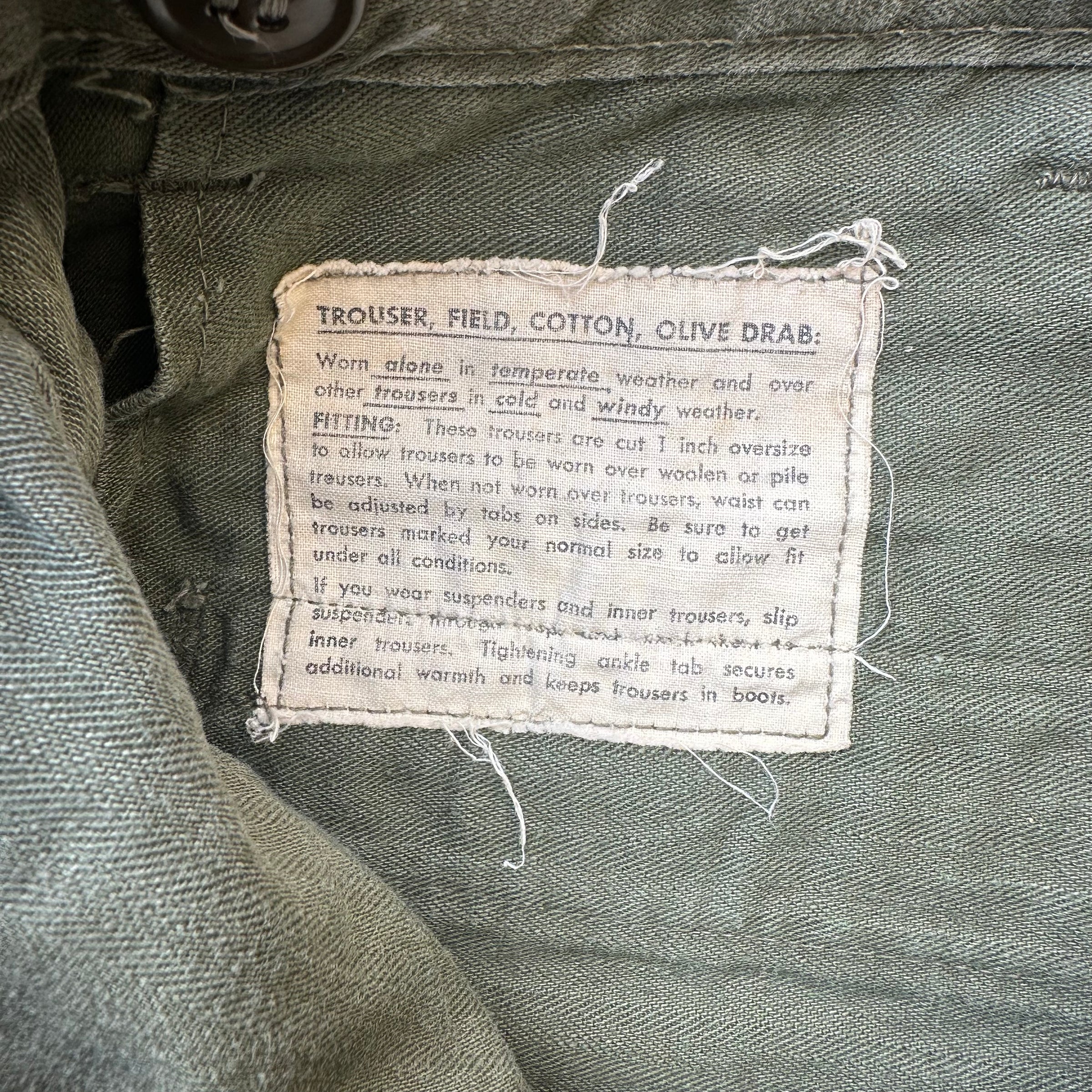 1940’s WWII M-43 Field Trousers 34” x 33.5”