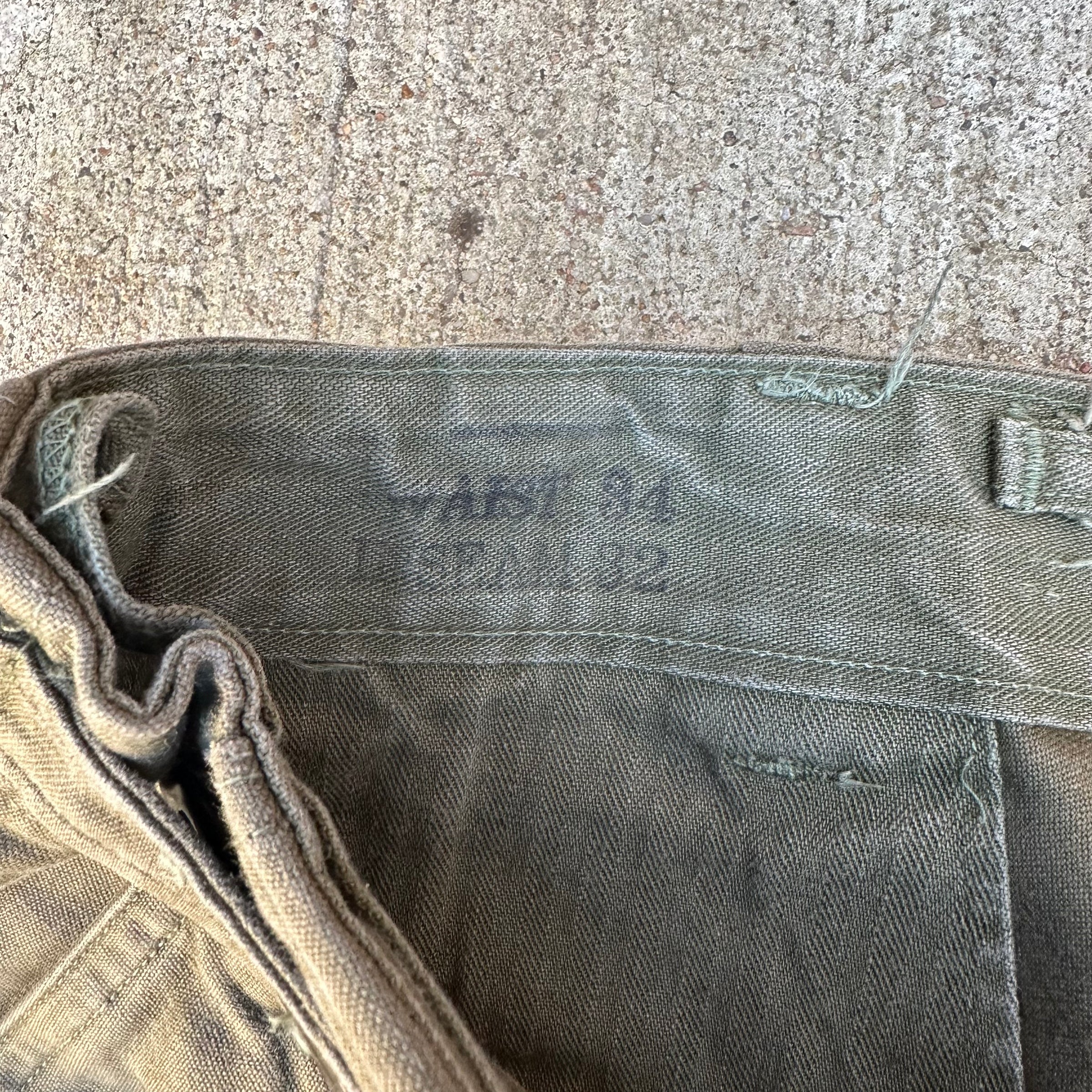 1940's WWII M-43 OD Cotton Field Trousers 33” - 34” x 30”