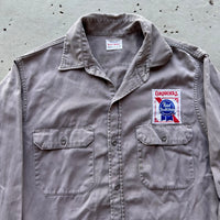 1950’s/60’s Penney’s Big Mac PBR Patched Grey Cotton Work Shirt Medium