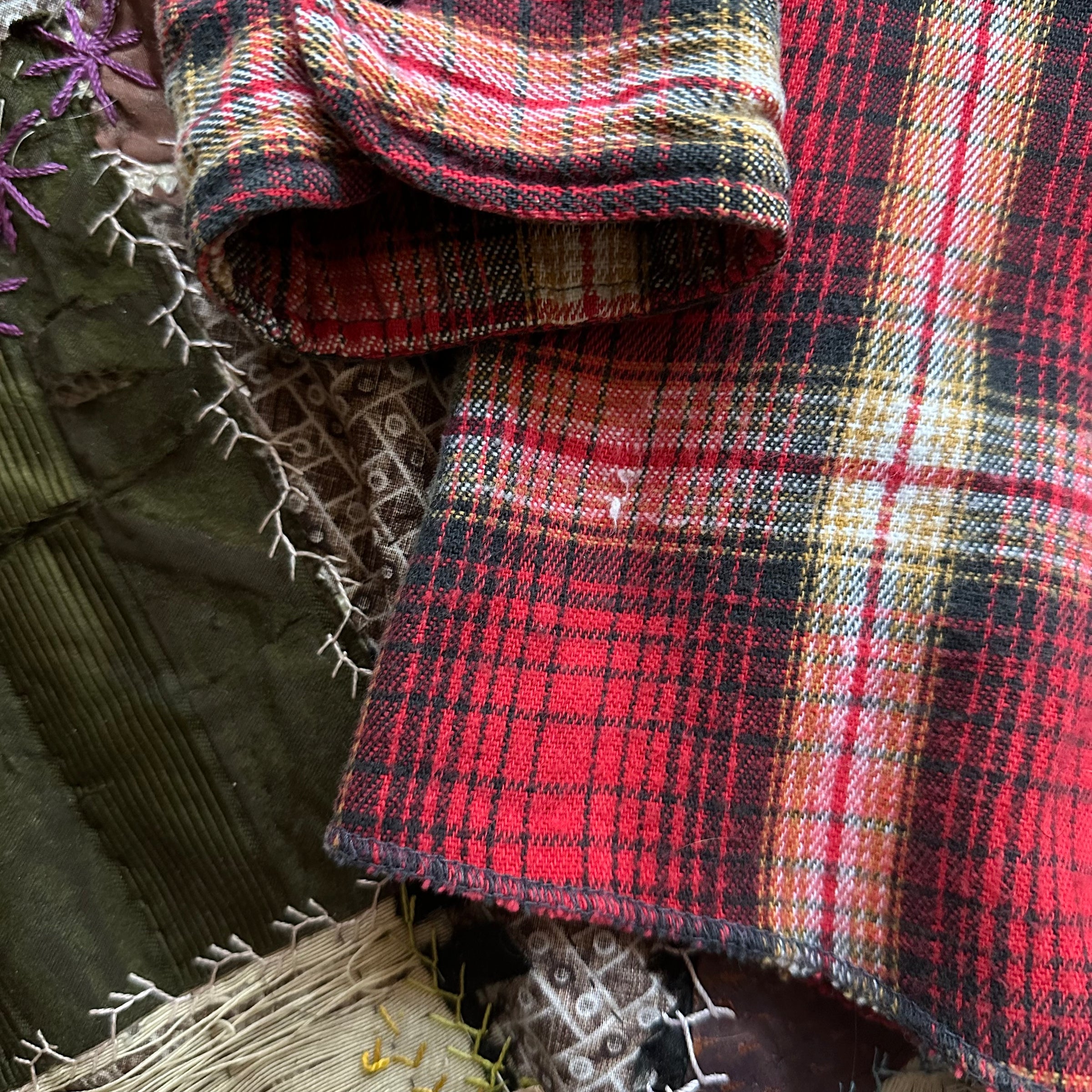 1950’s Washington Dee Cee Plaid Cotton Flannel Shirt 23.5" Chest