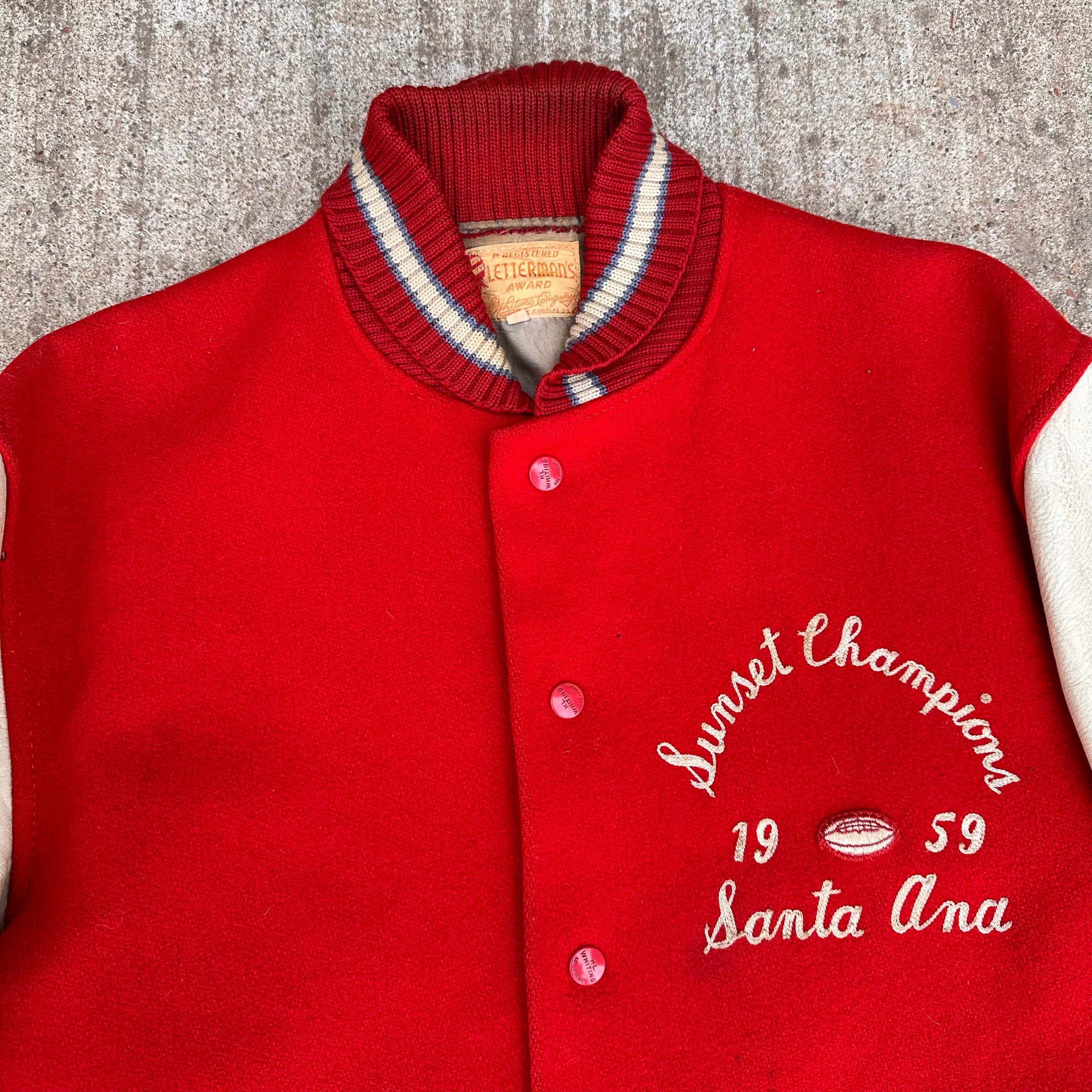 1950’s Santa Ana Football Pharoah Style Wool Varsity Jacket Size 44