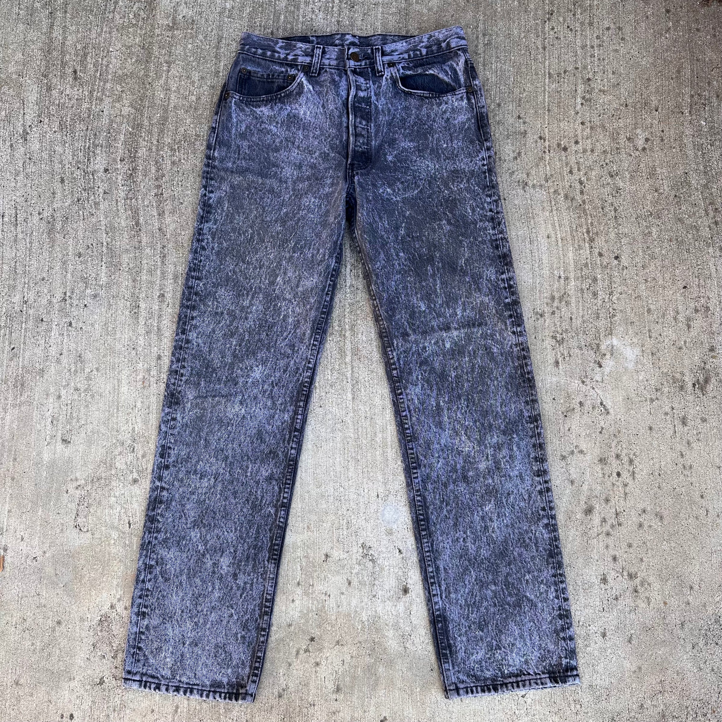 1980’s Levi’s 501 Black Acid Wash Jeans 30” Waist
