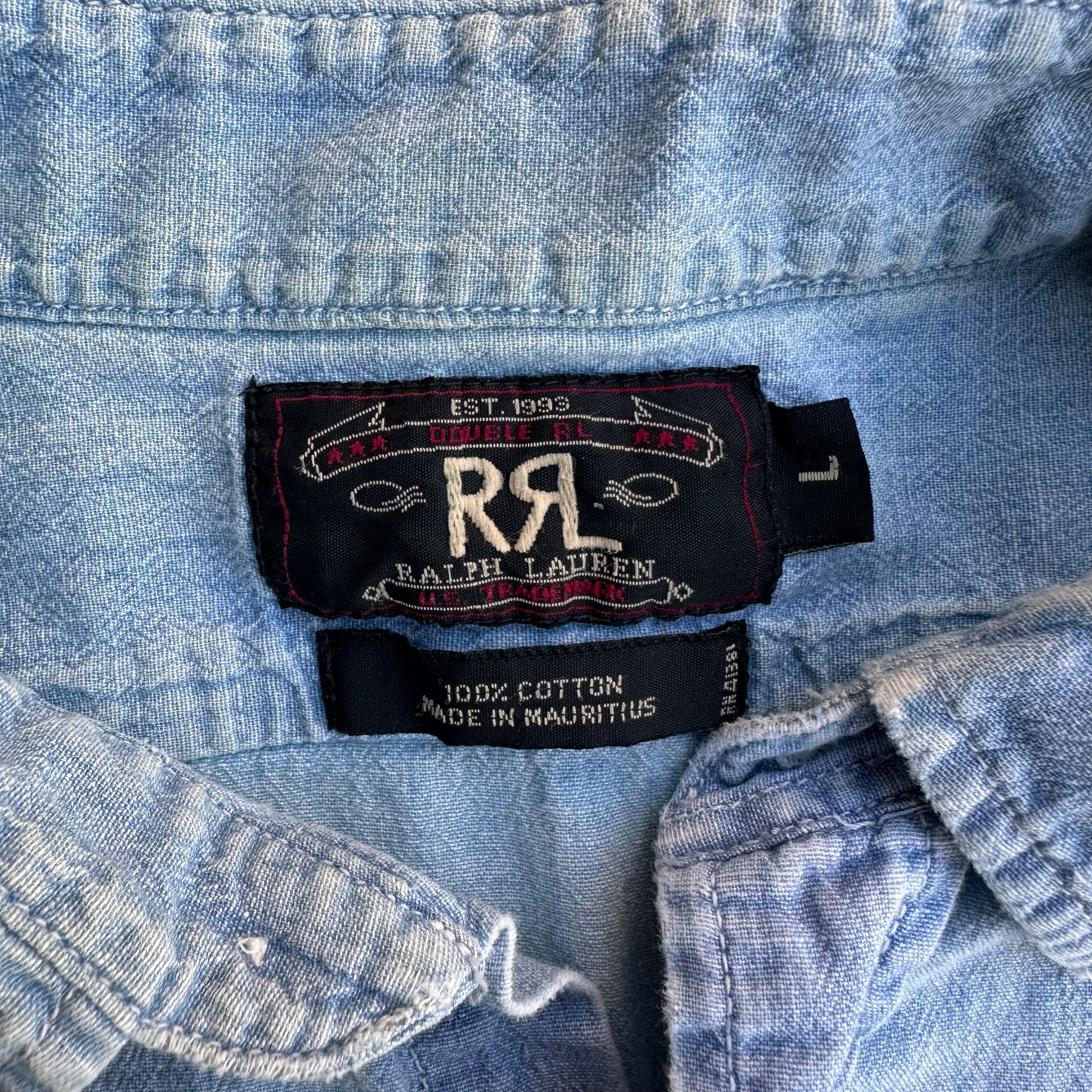 1990’s RRL Chambray Work Shirt Large