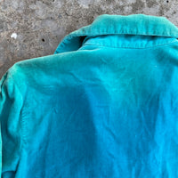 1950’s Prior Sun-Faded Blue Velvet Concho Pullover Shirt Small