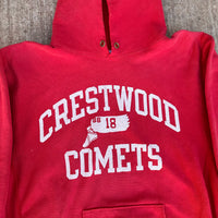 1980’s Faded Red Champion Reverse Weave Hooded Sweatshirt XL 25” Chest