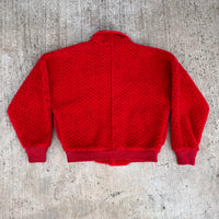 1980’s LL Bean Polka Dot Red Fleece Pile Jacket Medium