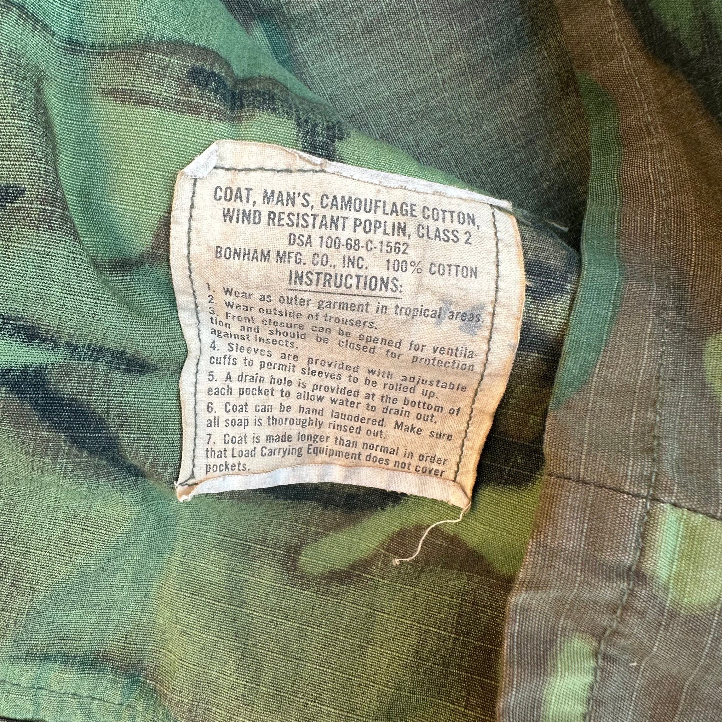 1960’s Mint Named ERDL Camo Jungle Jacket Small Short