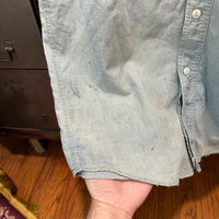 1950’s Repaired Chambray Work Shirt 22.5" Chest