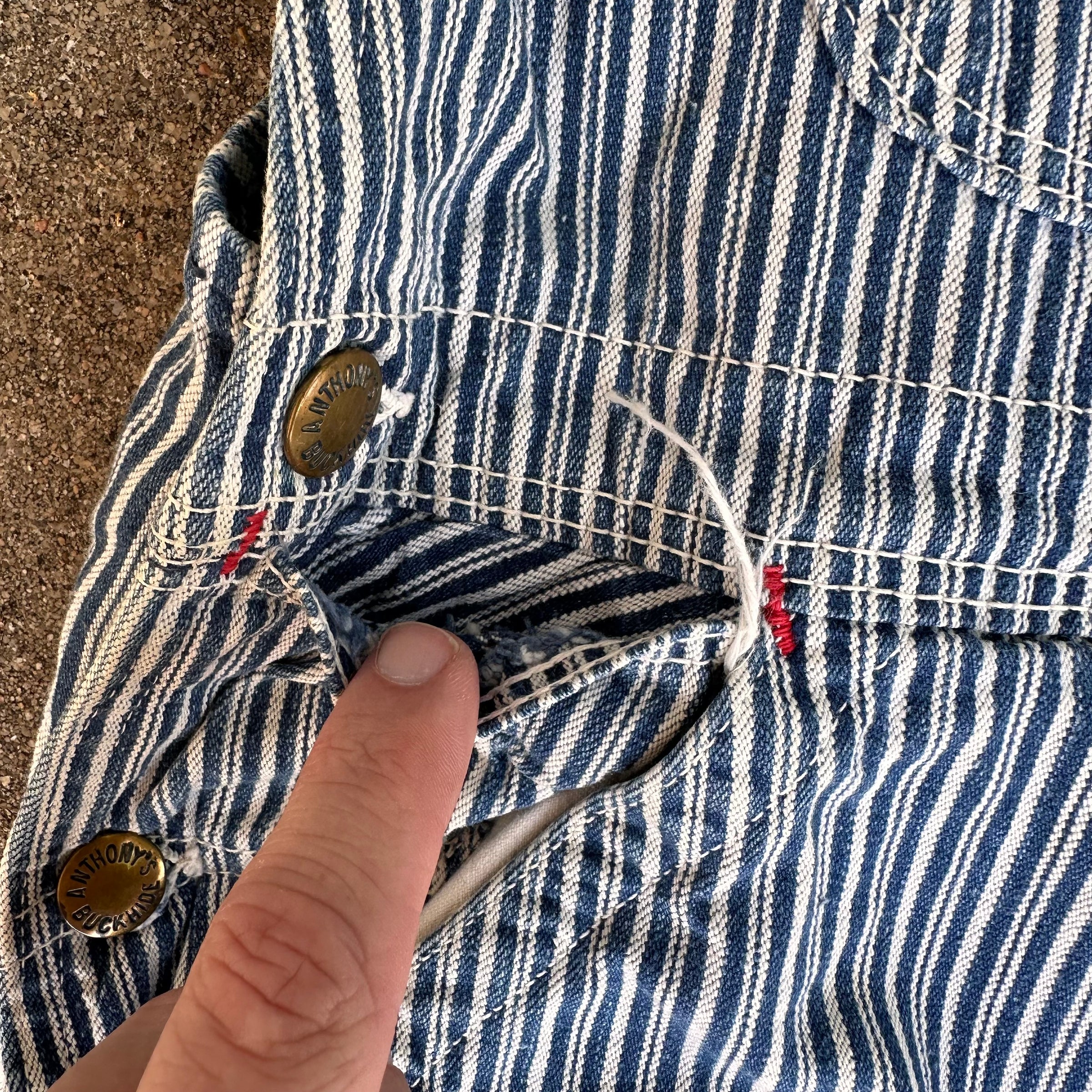 1950’s Anthony’s Buckhide Liberty Stripe Overalls 32” x 30”
