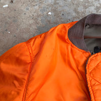 1990’s Alpha Industries Brown Reversible MA-1 Flight Jacket Large 27” Chest