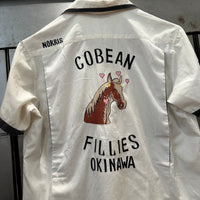 1960’s Japanese Made Cotton Military Souvenir Bowling Shirt 24” Chest