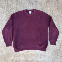 1990’s LL Bean Burgundy Ribbed Cotton Crewneck Sweater XL
