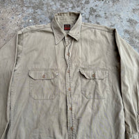 1950’s/60’s Stur-Dee Twist Twill Khaki Work Shirt Large