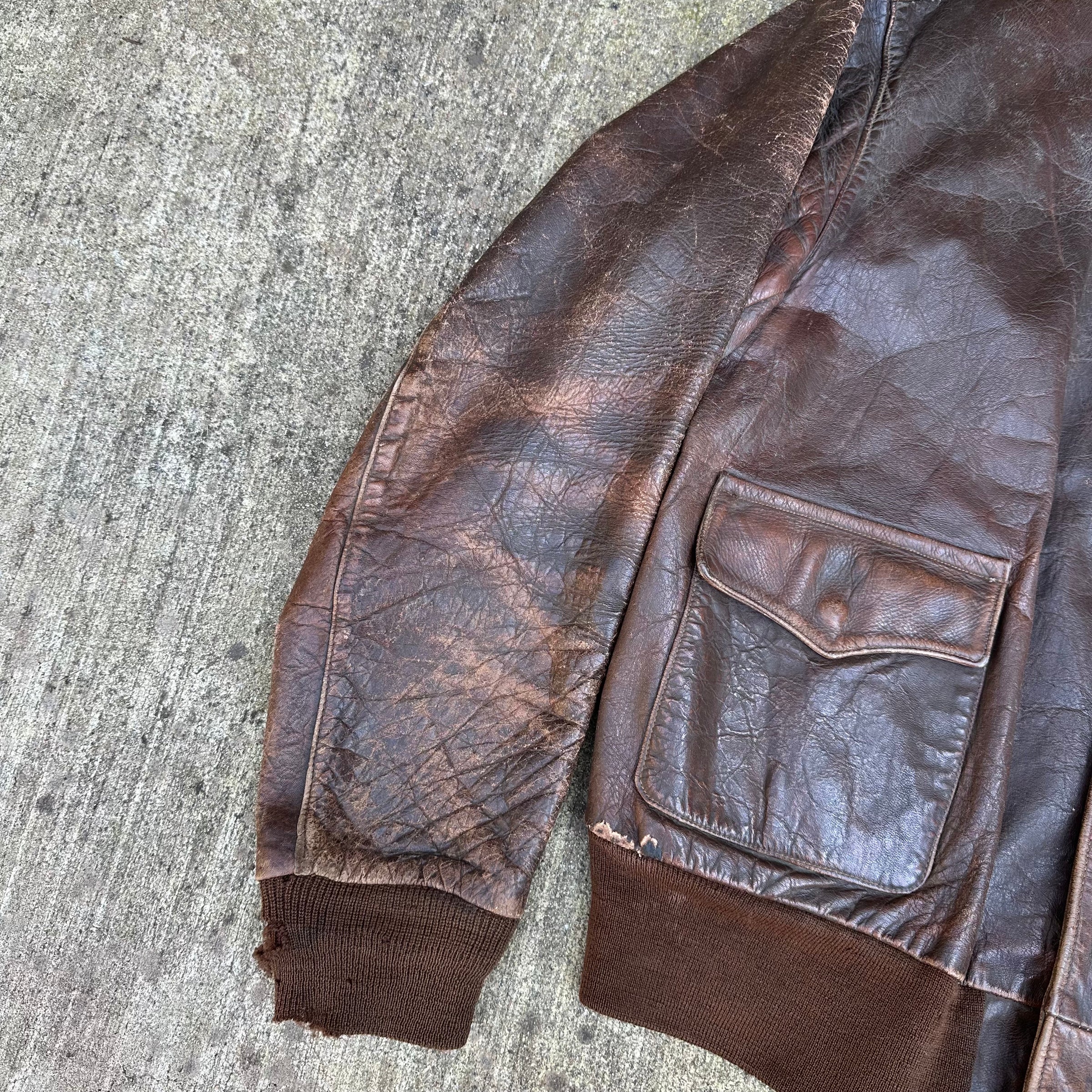 1940’s WWII Named A-2 Leather Flight Jacket