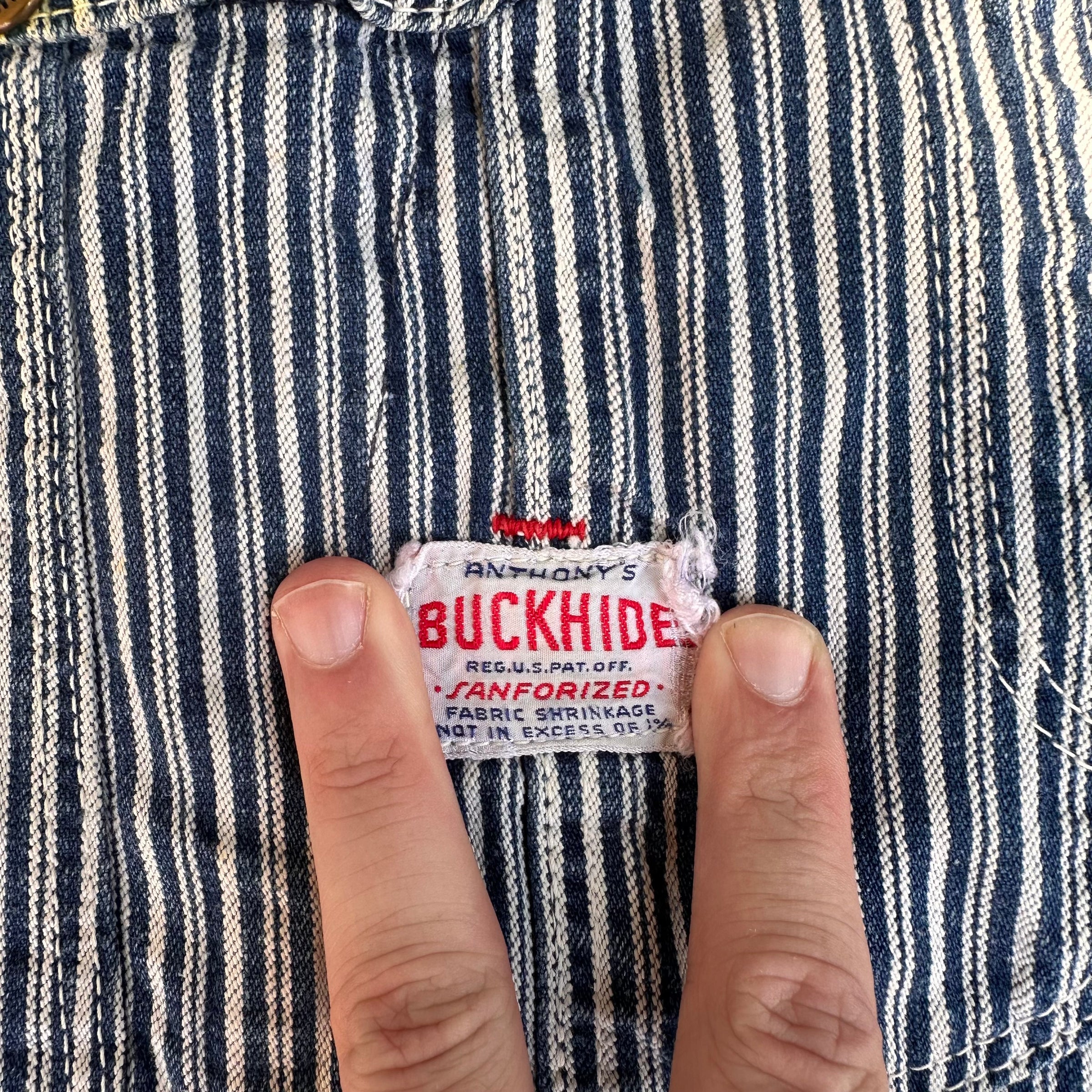 1950’s Anthony’s Buckhide Liberty Stripe Overalls 32” x 30”