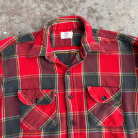 1960’s Sears Cotton Plaid Flannel Shirt 24” Chest