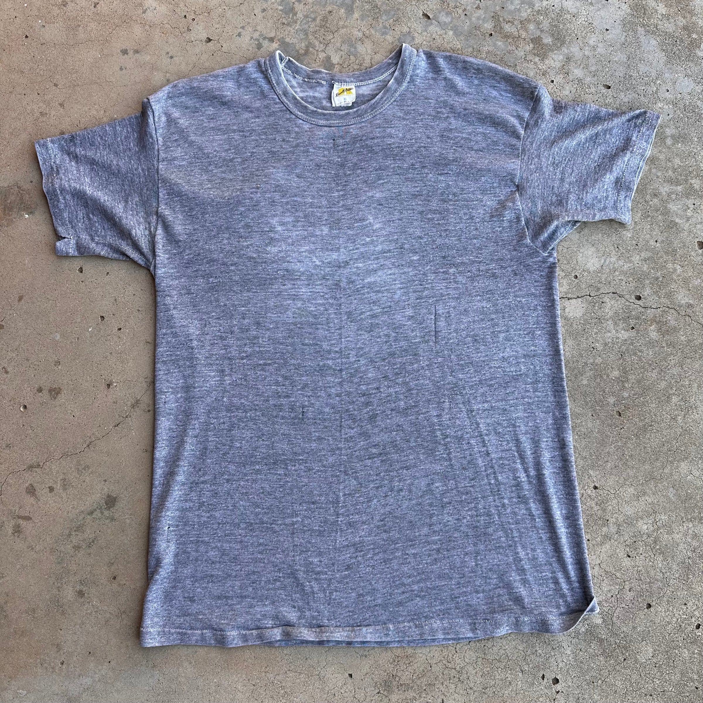 1970’s Paper Thin Russell Gold Tag Grey T-Shirt Large