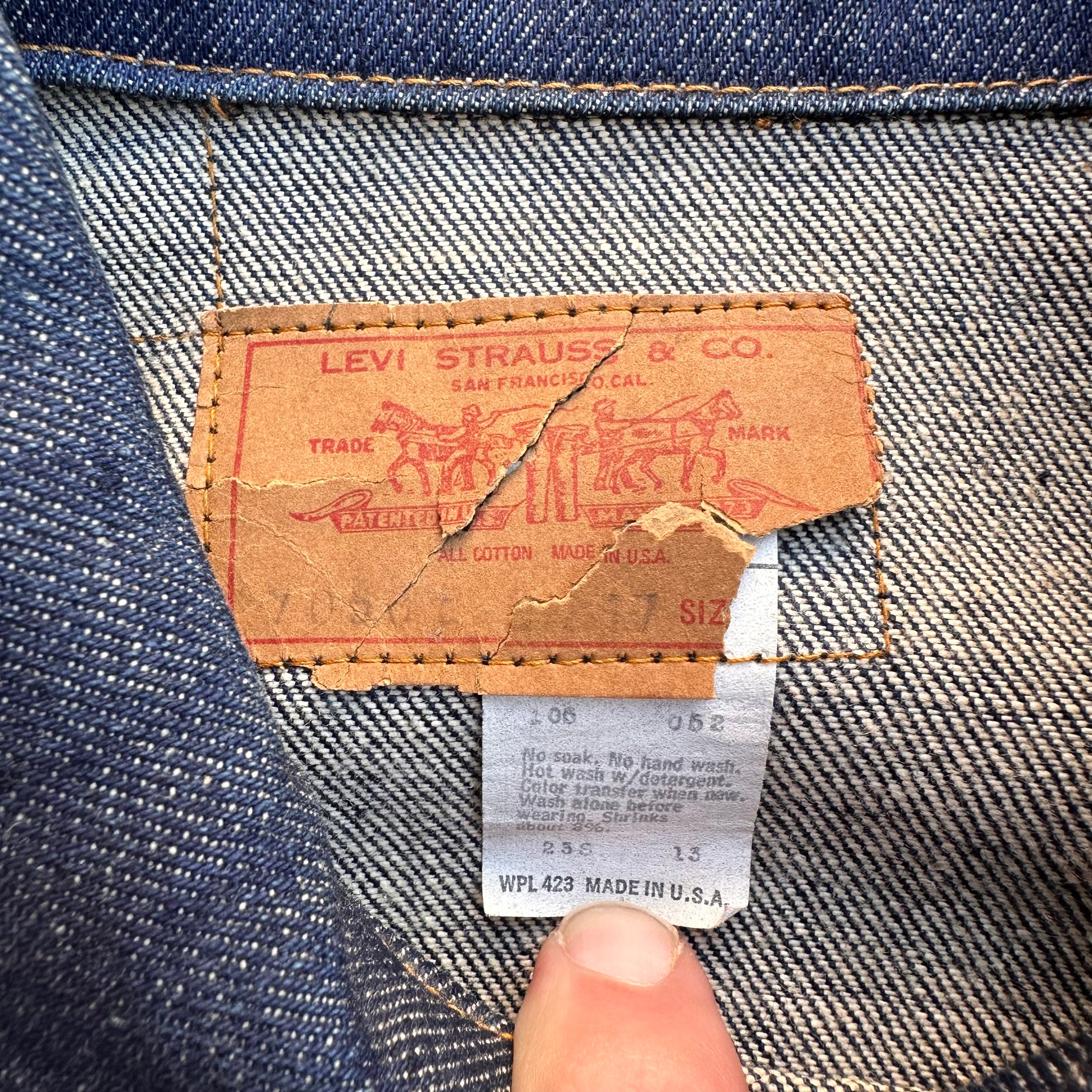 1970’s Deadstock/Rigid Levi’s Type 3 Denim Jacket 50L