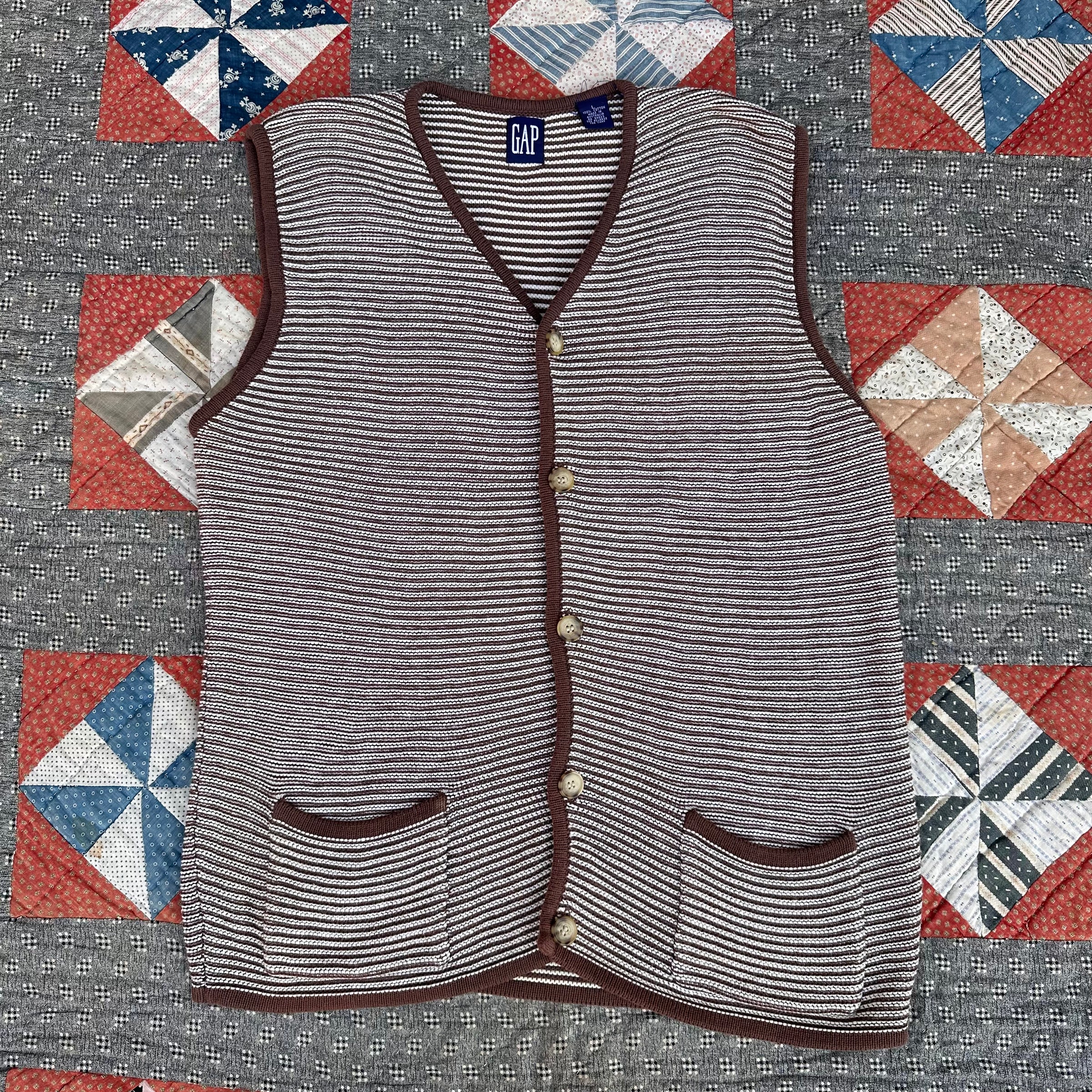 1990’s Gap Ribbed Cotton Sweater Vest Large